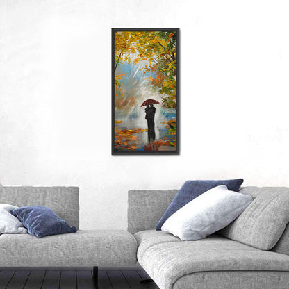 Couple in Autumn Forest Wall Art