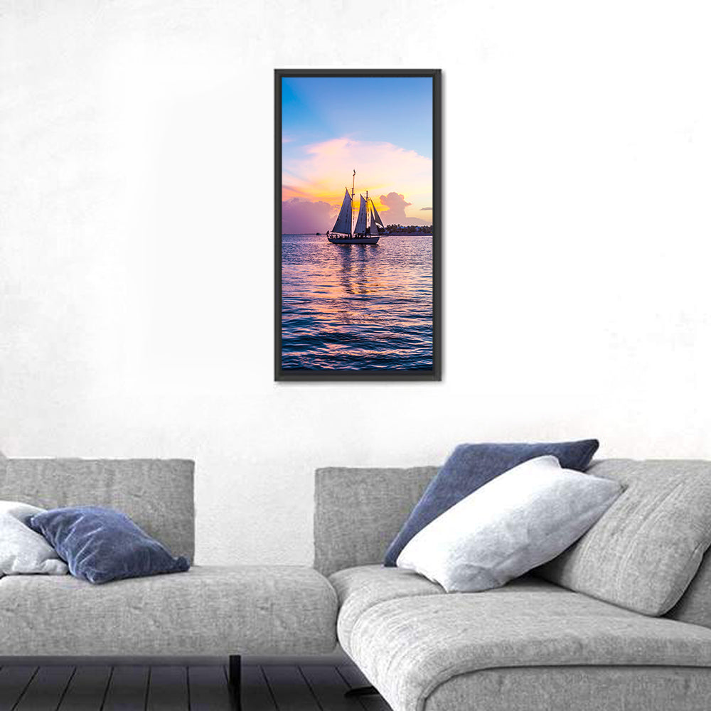 Key West Sailboat at Sunset Wall Art