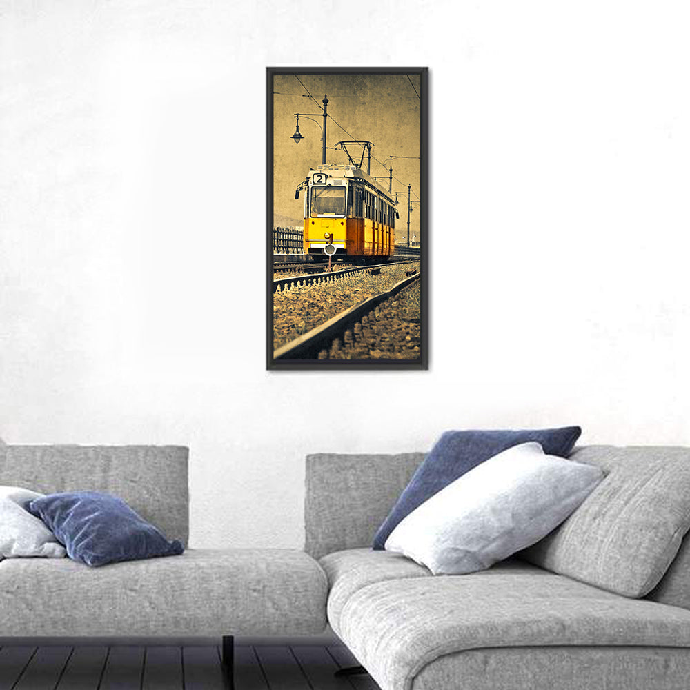 Yellow Tram No. 2 on Tracks Wall Art