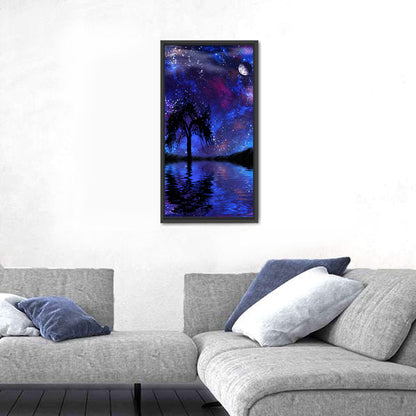 Moonlit Nebula Lake Wall Art