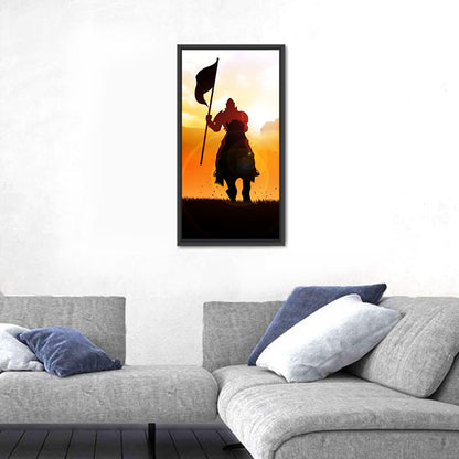 Knight Silhouette at Sunset Wall Art