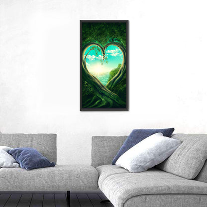 Two Trees Forming a Heart Wall Art
