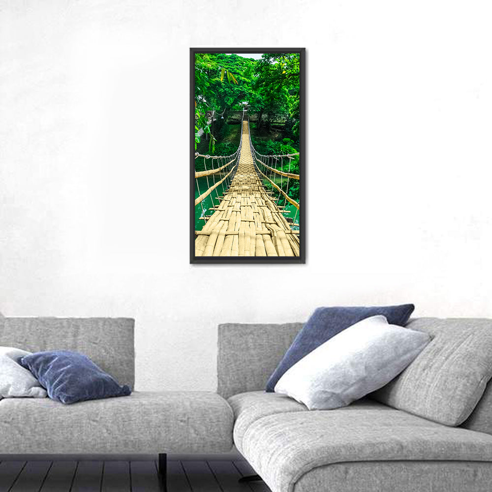 Bamboo Pedestrian Hanging Bridge Wall Art