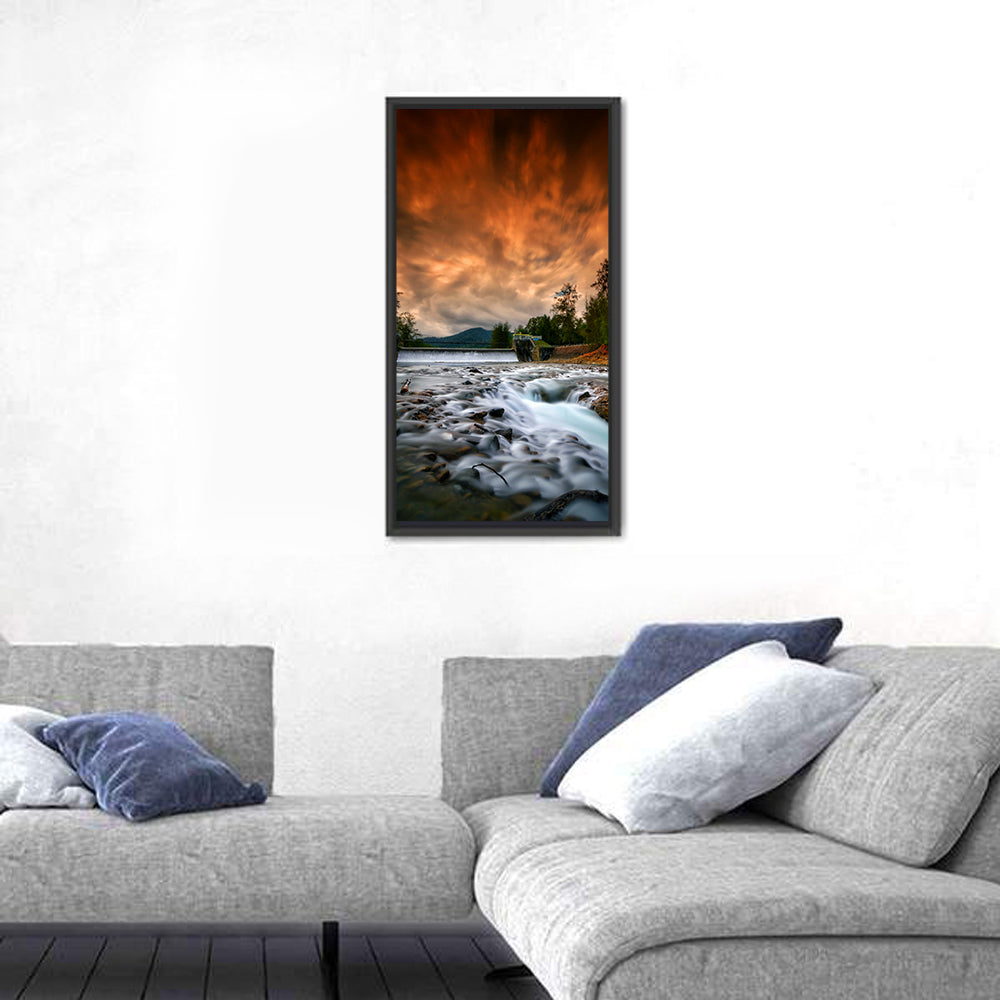 Mentawa Dam at Dusk Wall Art