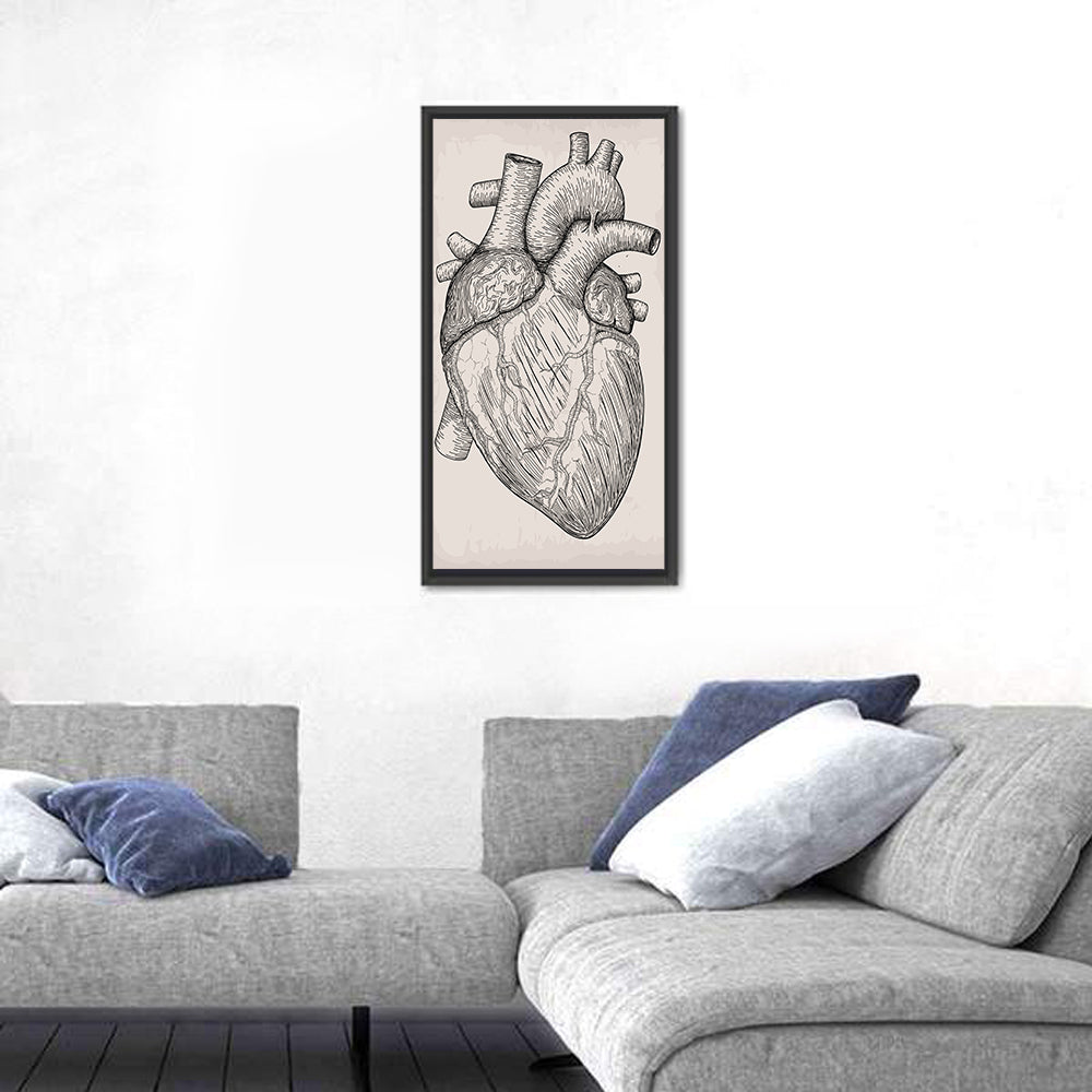 Human Heart Sketch Wall Art