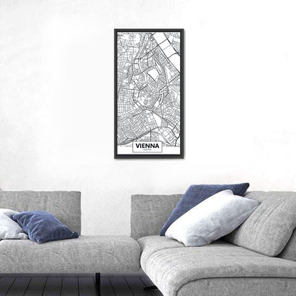 Vienna City Map Wall Art
