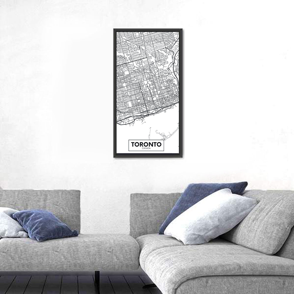 Toronto Street Grid Map Wall Art in a room, portrait