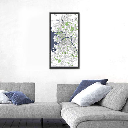 Map of Saint Petersburg, Russia Wall Art