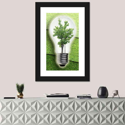 Light Bulb Tree Earth Concept Wall Art