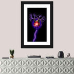 Microscopic Human Neuron Illustration Wall Art