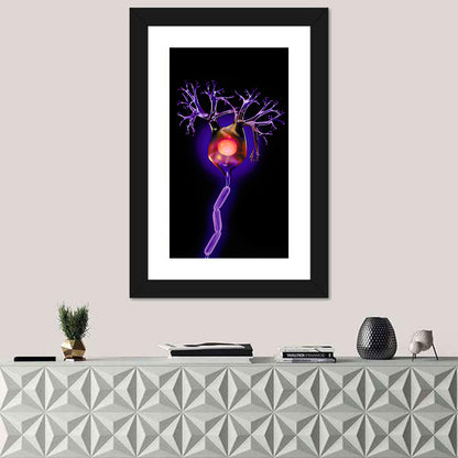 Microscopic Human Neuron Illustration Wall Art