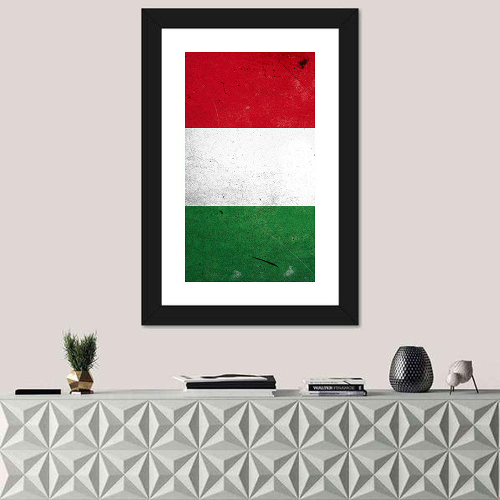 Vintage Hungarian Flag Wall Art