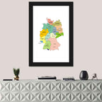 Germany Map Infographic Wall Art