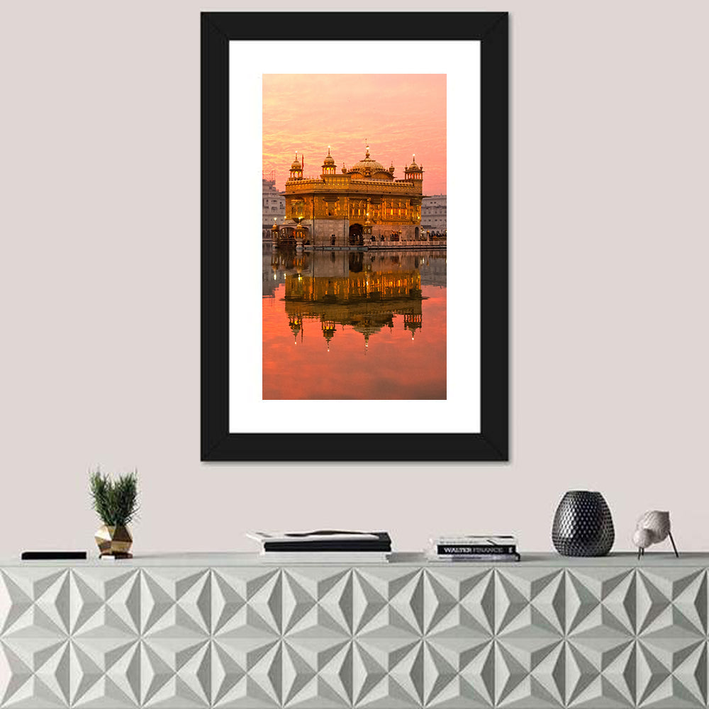Golden Temple at Sunset Wall Art