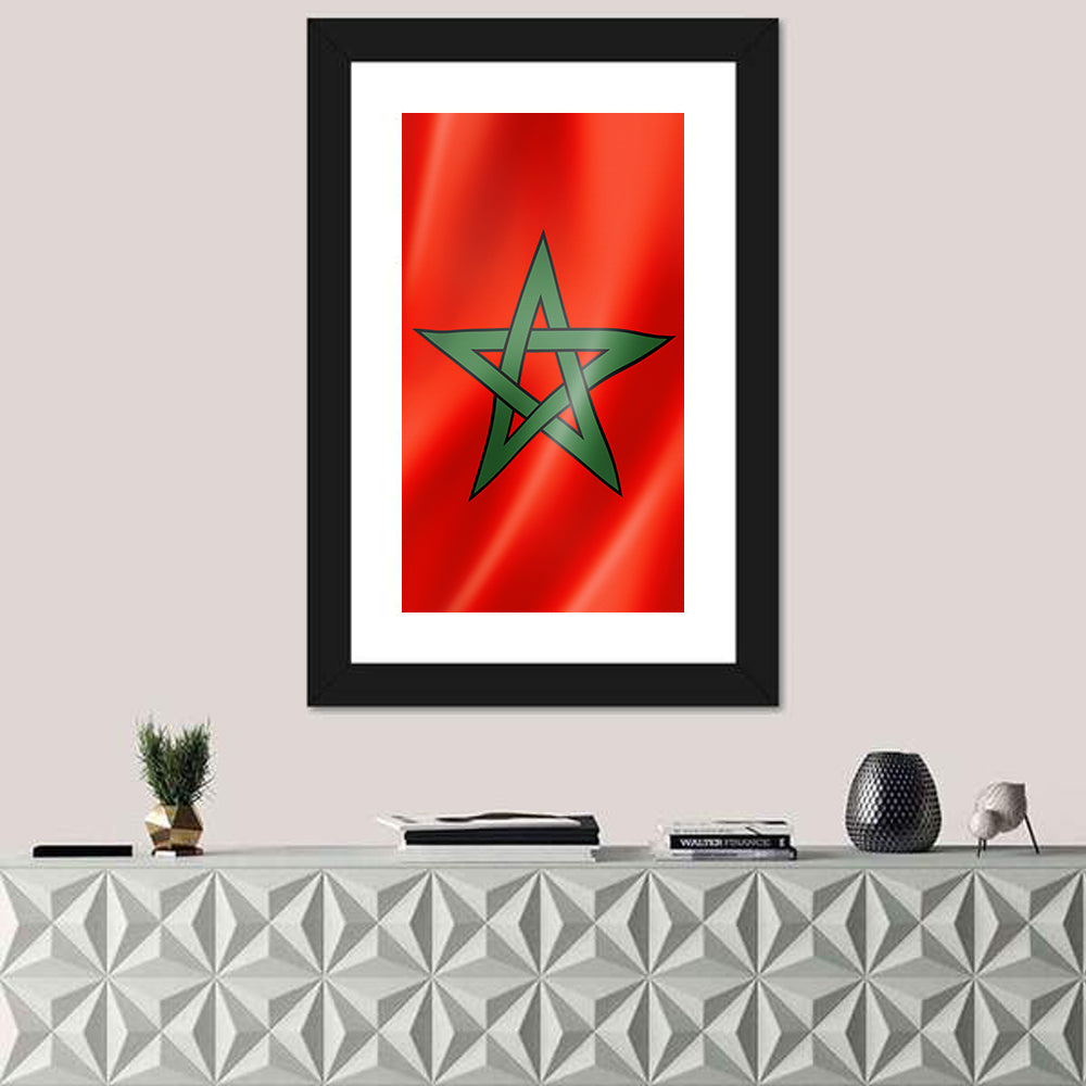 Morocco Flag with Five-pointed Star Wall Art