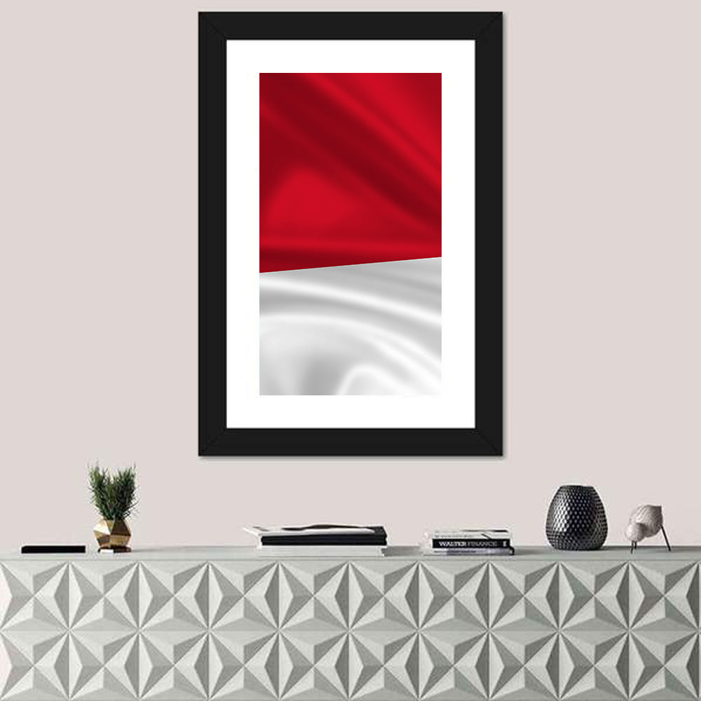 Indonesia Monaco Waving Flag Wall Art