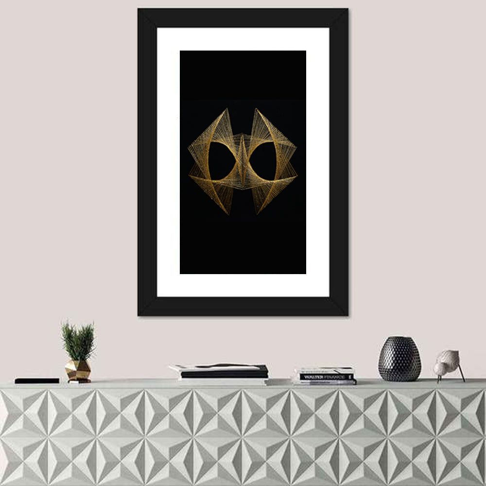 Antique Gold String Geometry Wall Art
