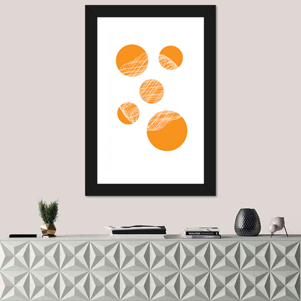 Asymmetrical Orange Circles Wall Art