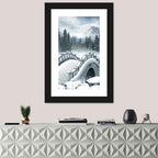 Frozen Lake with Stone Bridge Wall Art