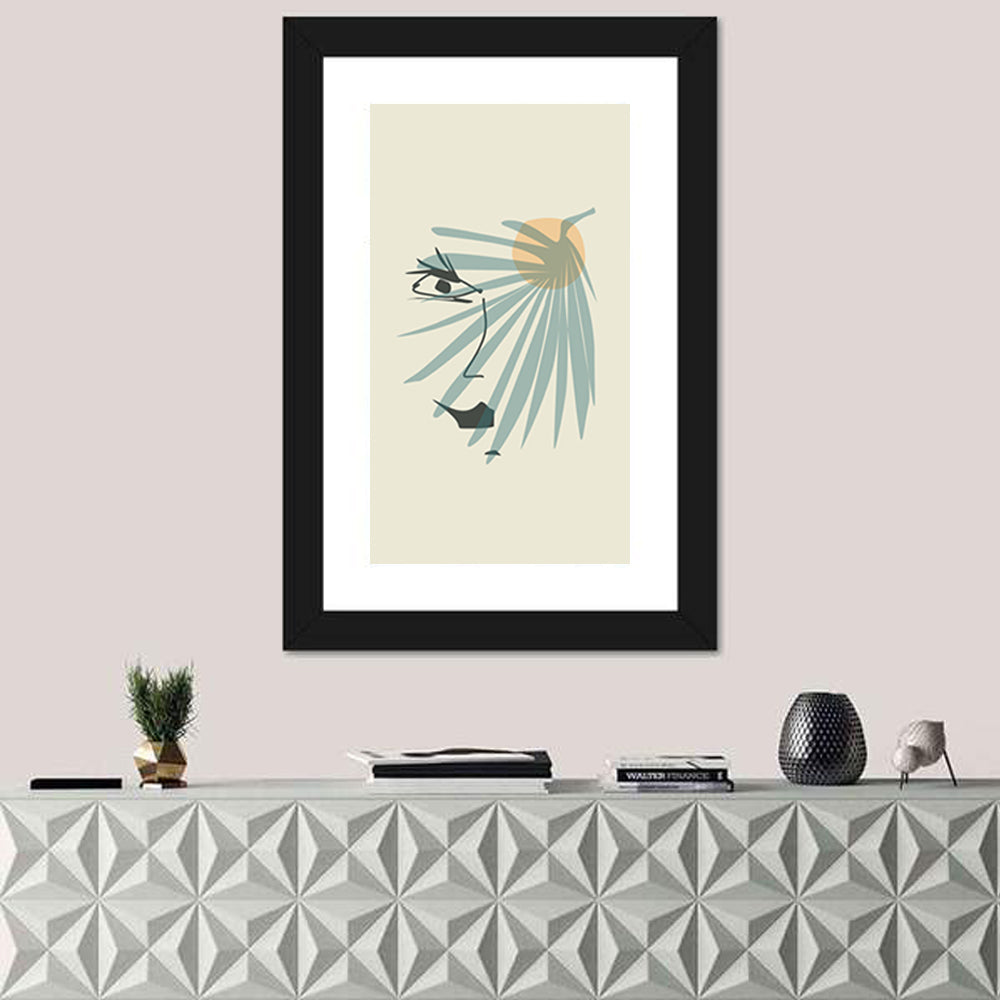 Palm Leaf Profile Line Wall Art