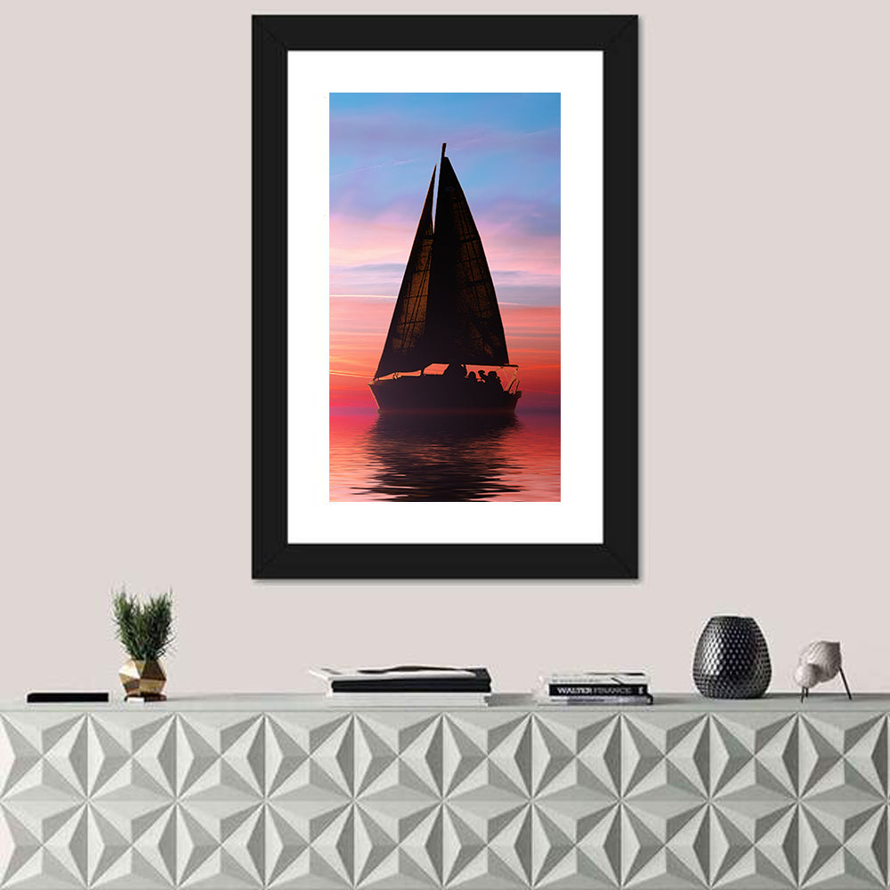 Sailboat at Sunset Wall Art