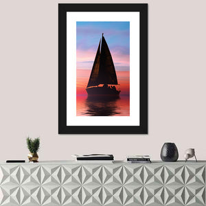 Sailing At Sunset On The Ocean Wall Art