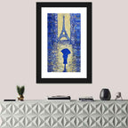 Woman Walking to the Eiffel Tower Wall Art