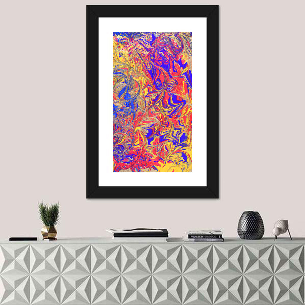 Vibrant Marbled Swirl Abstract Wall Art