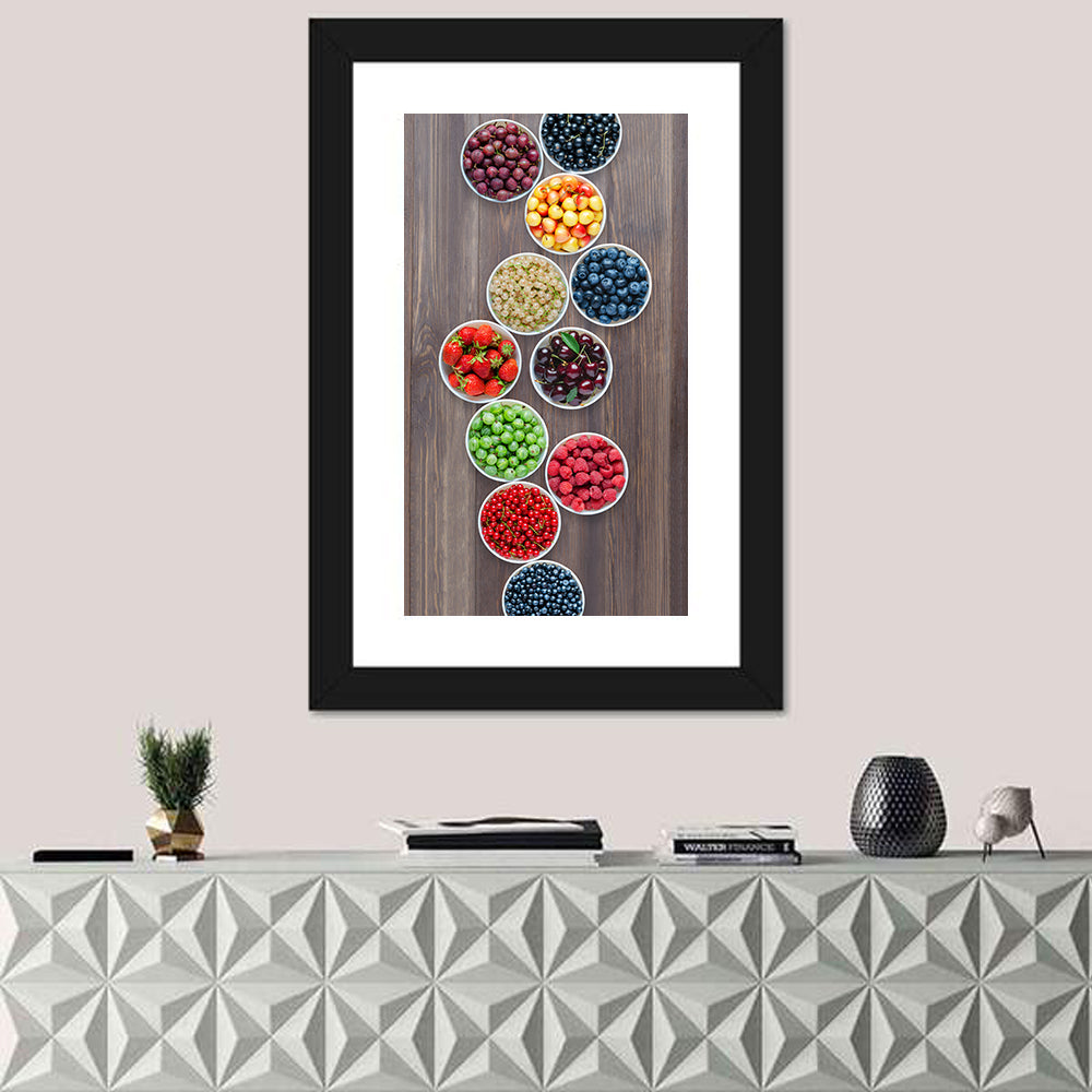 Ten Round Bowls of Berries Wall Art