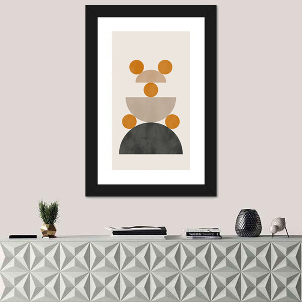 Stacked Geometric Shapes Wall Art