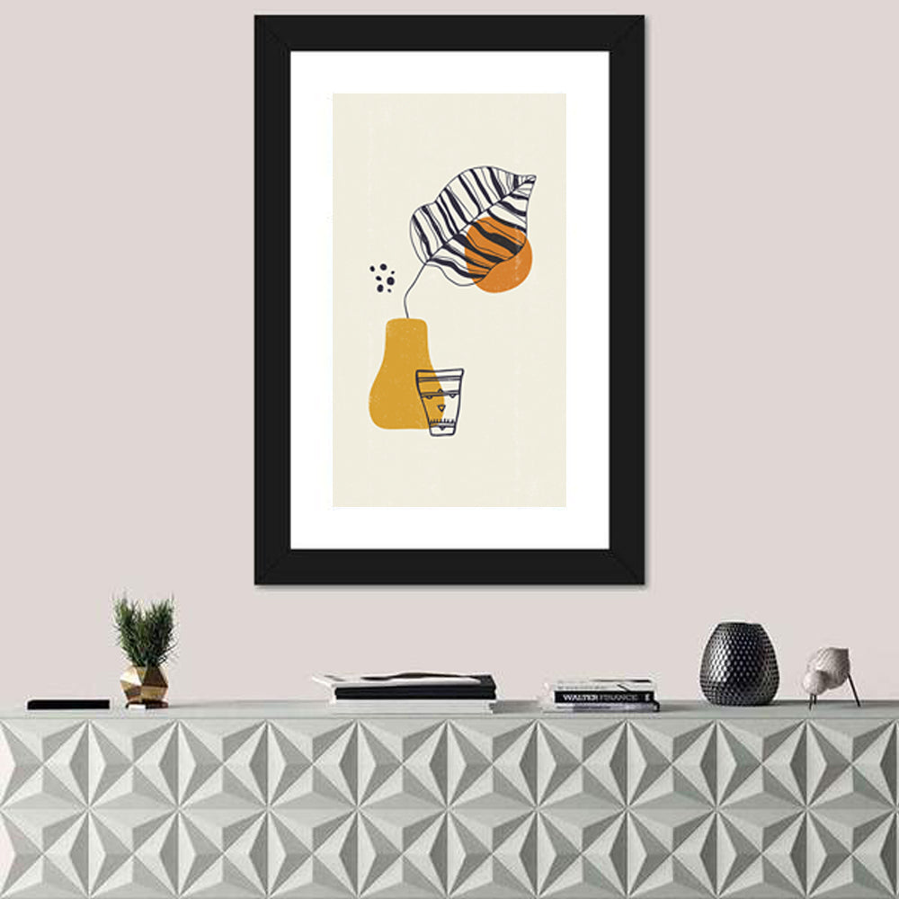 Striped Leaf Minimalist Botanical Wall Art