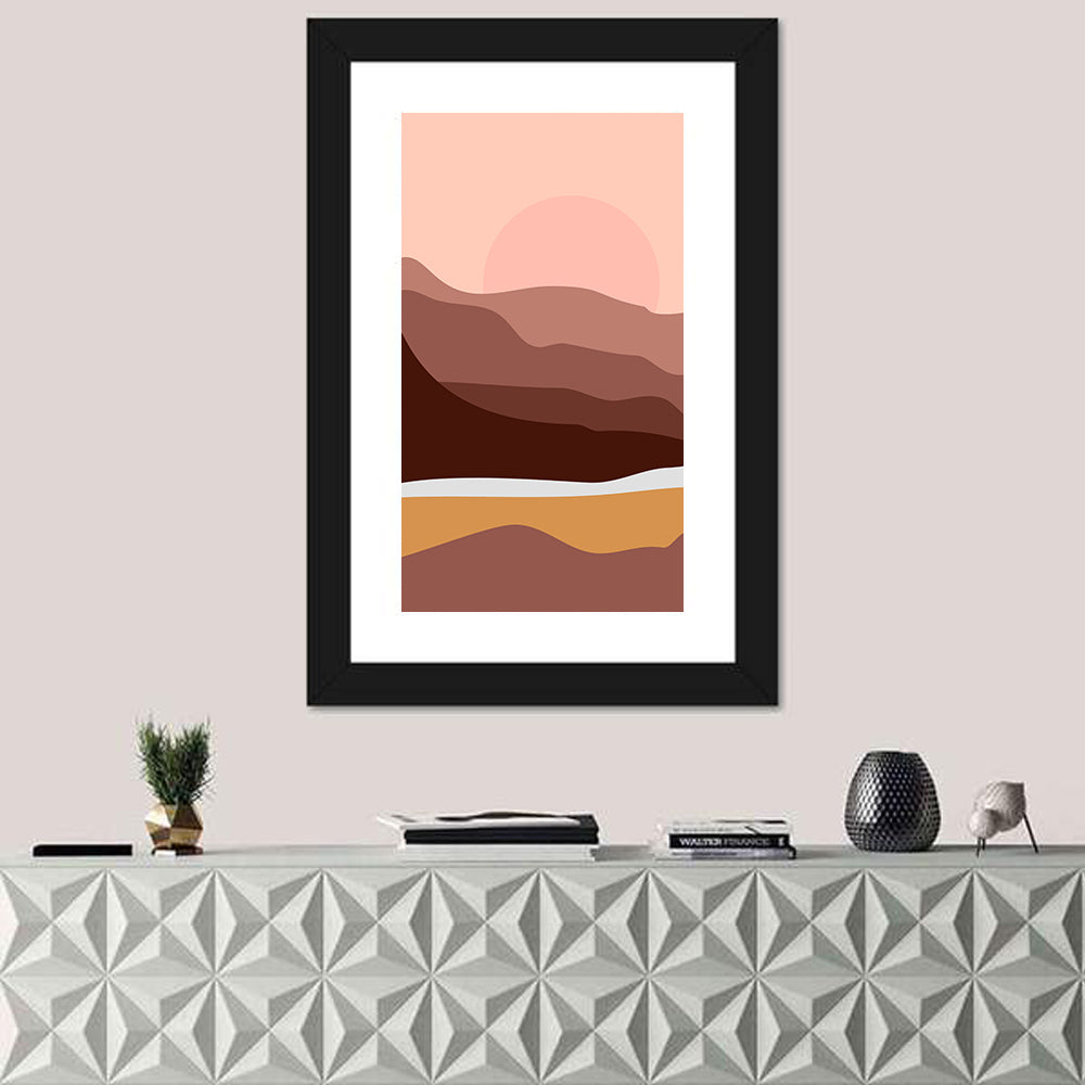 Layered Desert Mountains at Dusk Wall Art
