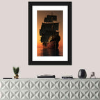 Sailing Ship at Golden Sunset Wall Art