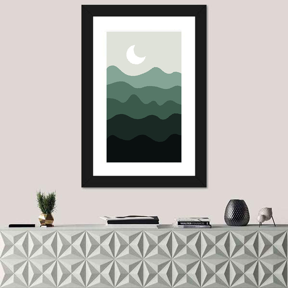 Moonlit Green Mountains Wall Art