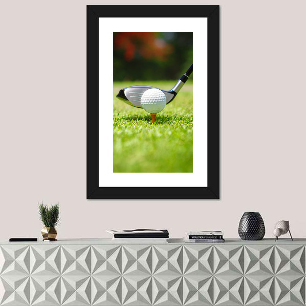 Golf Ball with Driver on Tee Wall Art