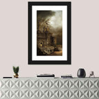 Dragon Perched on Castle Wall Art