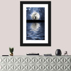 Silhouette Before Full Moon Wall Art