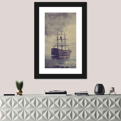Old Pirate Ship at Sea Wall Art