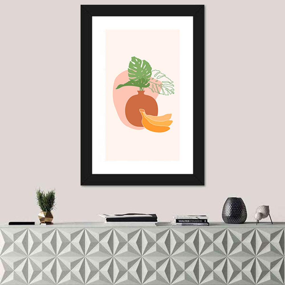 Monstera and Bananas Still Life Wall Art