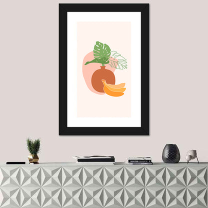 Monstera and Bananas Still Life Wall Art
