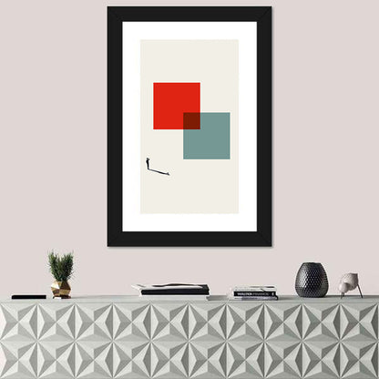 Silhouette with Overlapping Squares Wall Art