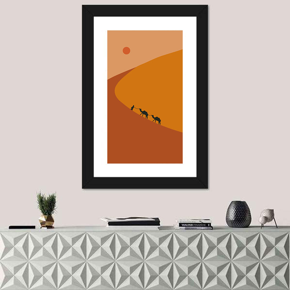 Minimalist Desert Caravan Wall Art