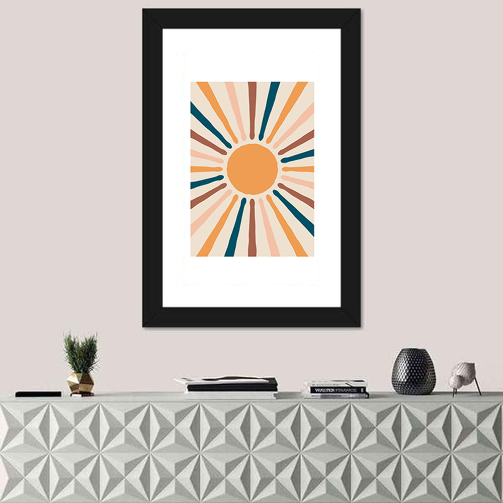Boho Sunburst Abstract Wall Art