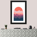 Minimalist Mountain Sunset Wall Art