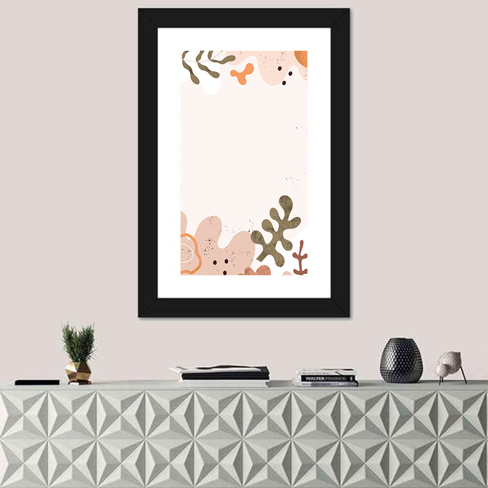Layered Botanical Frame Composition Wall Art in a room, portrait