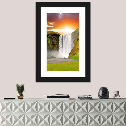 Skógafoss at Sunset, Iceland Wall Art
