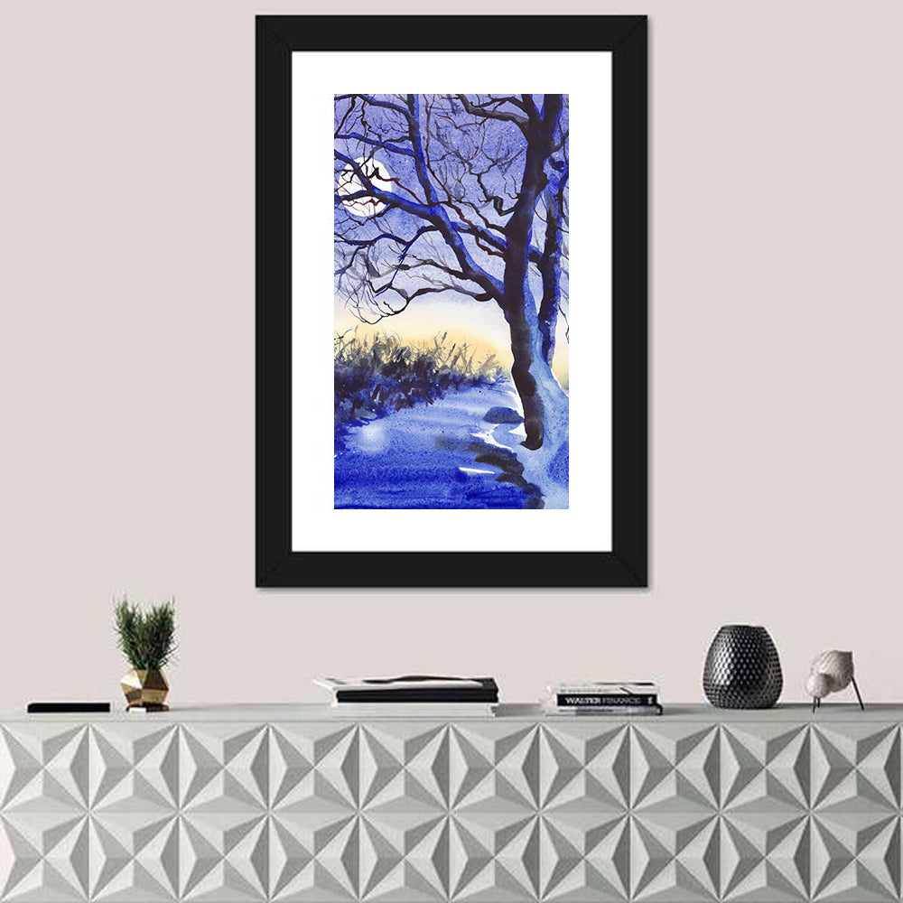 Winter Moonlit Field Wall Art