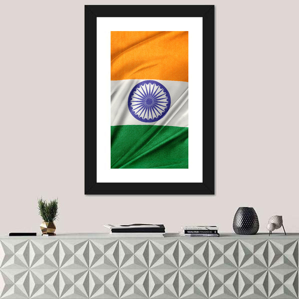 Indian Tricolor with Ashoka Chakra Wall Art