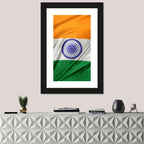 Indian Tricolor with Ashoka Chakra Wall Art