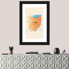 Ohio State Map Wall Art